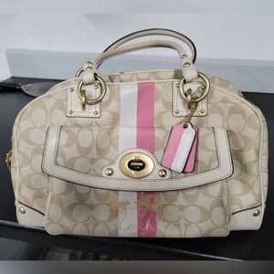 Beige and Pink Coach Purse